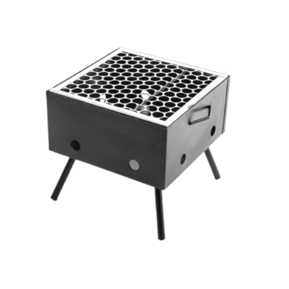 Churrasqueira de Carvão Portátil + Grelha Camping Praia