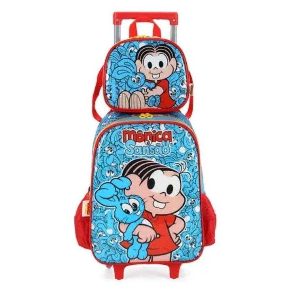 Kit Mochila Com Rodinha Lancheira Mônica