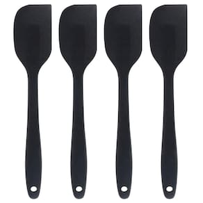 Espatula De Silicone Preta Grande Kit 04 Un