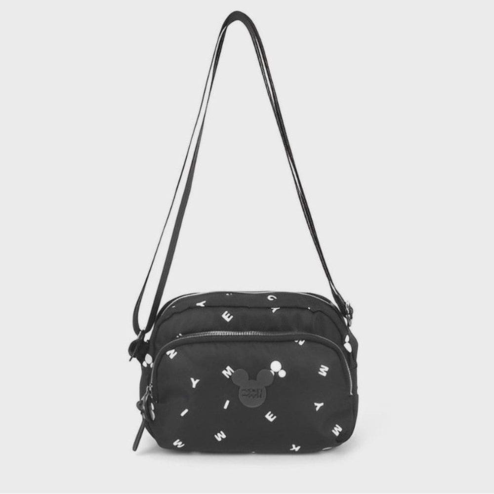 Bolsa Tiracolo Transversal Pequena Mickey - Preto