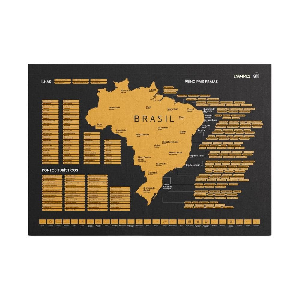Mapa Do Brasil De Raspar Viagem Raspadinha Lugares Visitados
