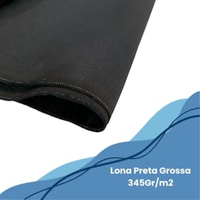 Tecido Lona Preta Grosso 1,55 Largura 345 Gr/M2 Textil Belem