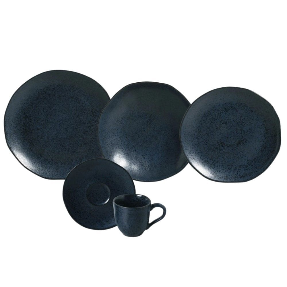 Aparelho de Jantar 30 Peças Orgânico Night Blue Porto Brasil