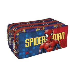 Estojo 3 Divisórias Escolar Homem Aranha Marvel Azul Dac