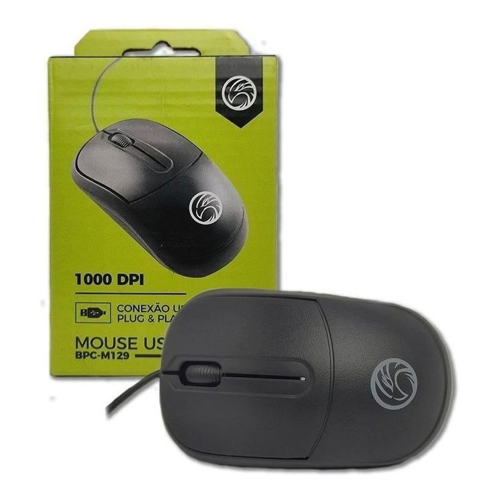 Mouse Usb Óptico Bpc-M129 Cor Preto