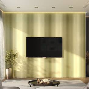 Painel Ripado de Pvc Barra de 2,70m x 0,15cm venda em 0,40m² Bariri Bege
