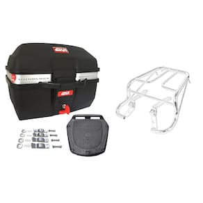 Kit Baú Moto 27 Givi Traffic E-27M + Bagageiro Honda Cg 1995 1996 1997 1998 1999 Projetil