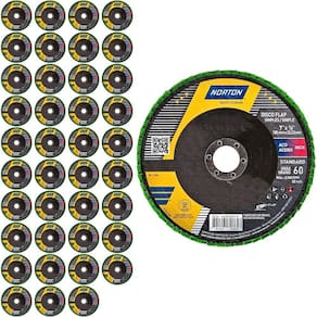 Discos Flap 7 POL Grão 60 Fibra com 40 Unidades R244 NORTON