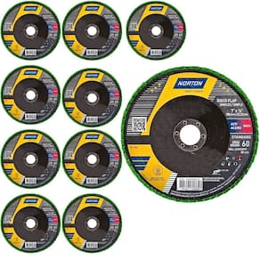 Discos Flap 7 POL Grão 60 Fibra com 10 Unidades R244 NORTON