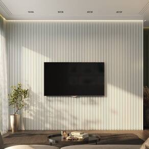 Painel Ripado de Pvc 6 Barras de 2,70m X 0,15cm Venda em 2,43m² Branco Gelo