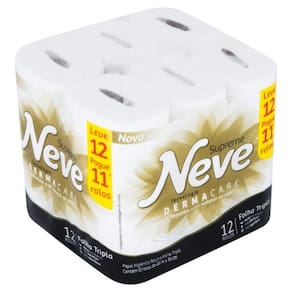 Papel Higienico Neve Neutro Supreme Folhas Tripla Pague 11 Leve 12 Rolos