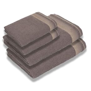 Kit 4 Toalhas Luxury Soft Beka 360 G m² 2 Banho + 2 Rosto Luxo Cinza