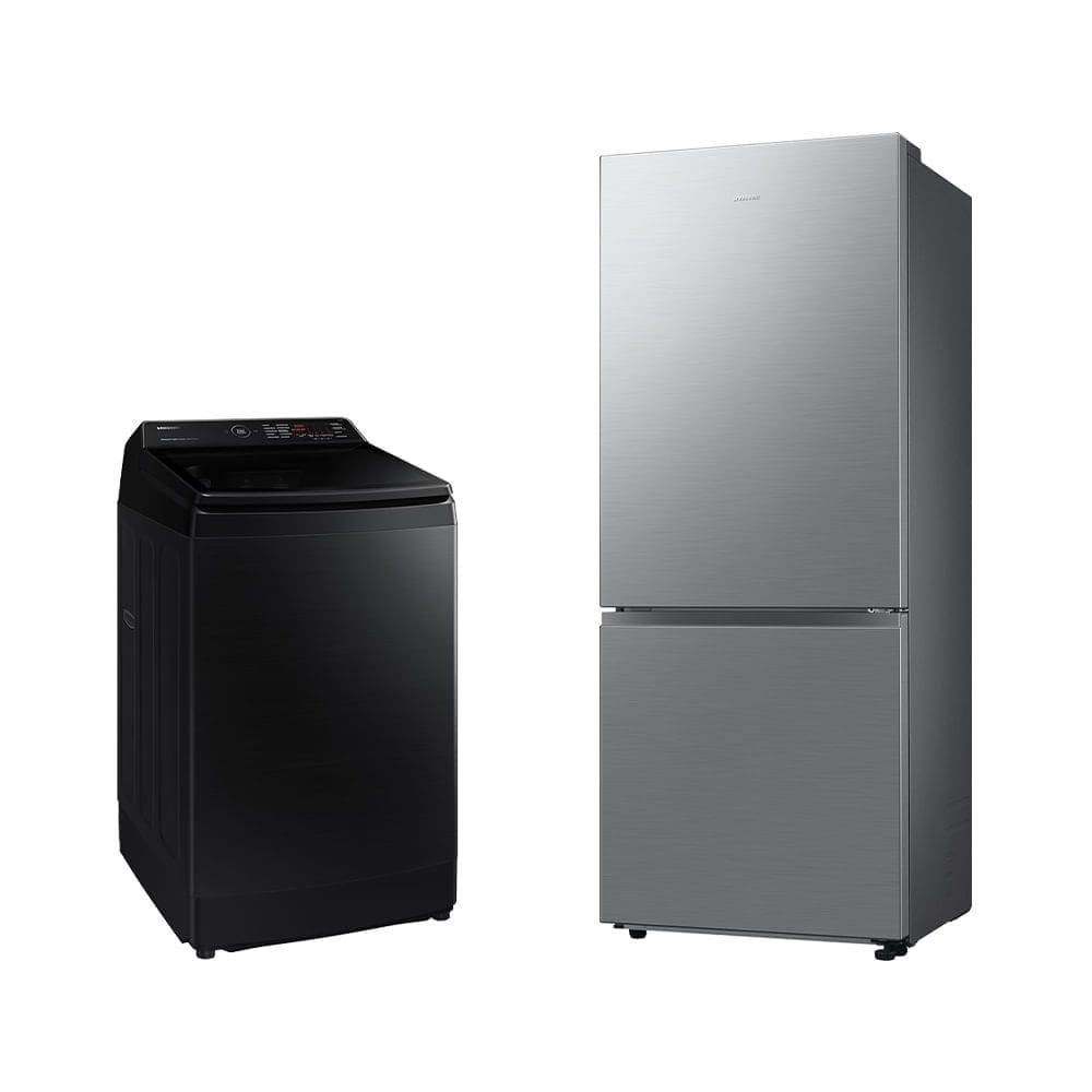 Lavadora Smart Samsung Digital Inverter WA14CG Black 14kg 220V + Geladeira Samsung BMF RB50DG6020S9BZ SmartThings 462L Inox Look 220v