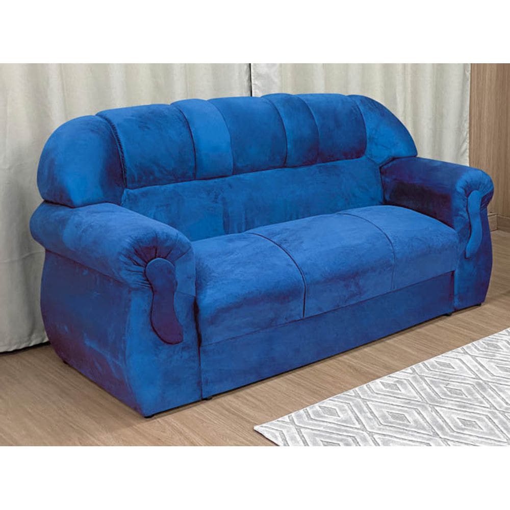 Sofá 3 Lugares Azul 910 Corsa