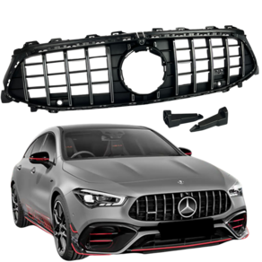 Grade Frontal Mercedes CLA AMG GTR Preto Metálico e Cromado