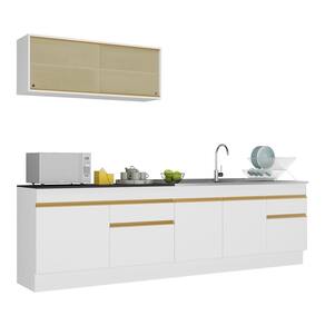 Armário de Cozinha Compacta 270cm com Rodapé Veneza Multimóveis V2112