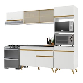 Armário de Cozinha Compacta 252cm Veneza Multimóveis V3691