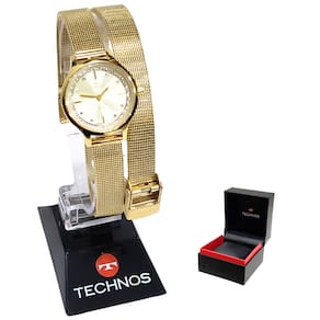 Relógio Technos Feminino Analógico Duas Voltas Mini Dourado GL32AU/1X