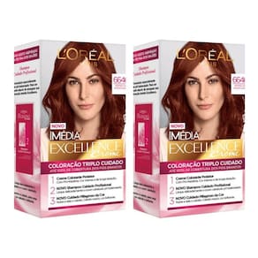 Coloraçao Imedia 6.646 Vermelho Acentuado - Kit Com 2Un