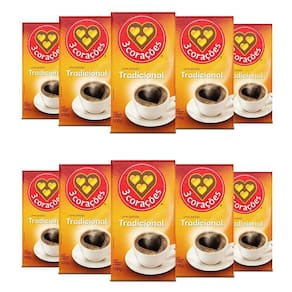 Café 3 Corações Tradicional A Vácuo Kit 10 Pacotes De 500G