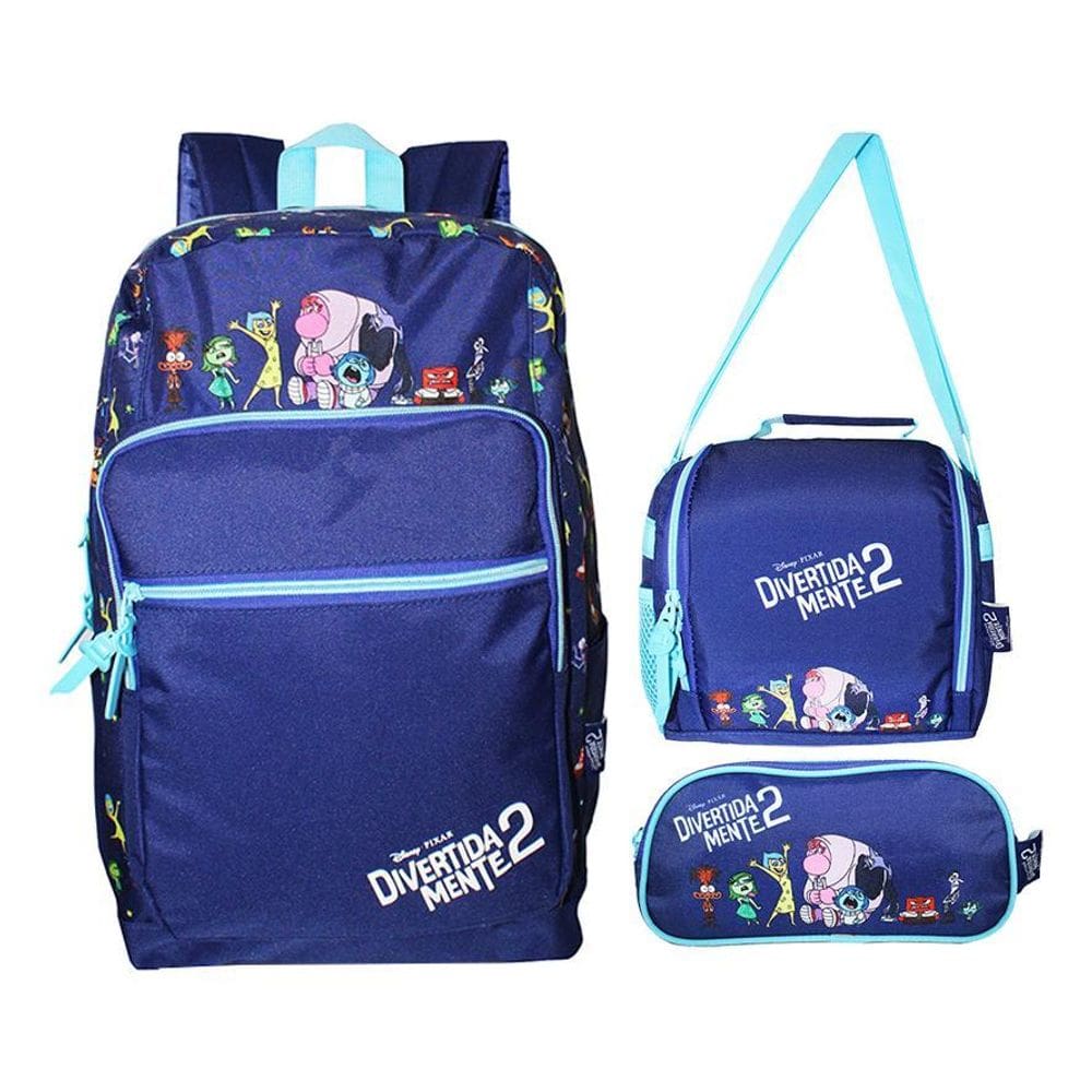 Kit Mochila Divertidamente Costas Lancheira Estojo Oficial G