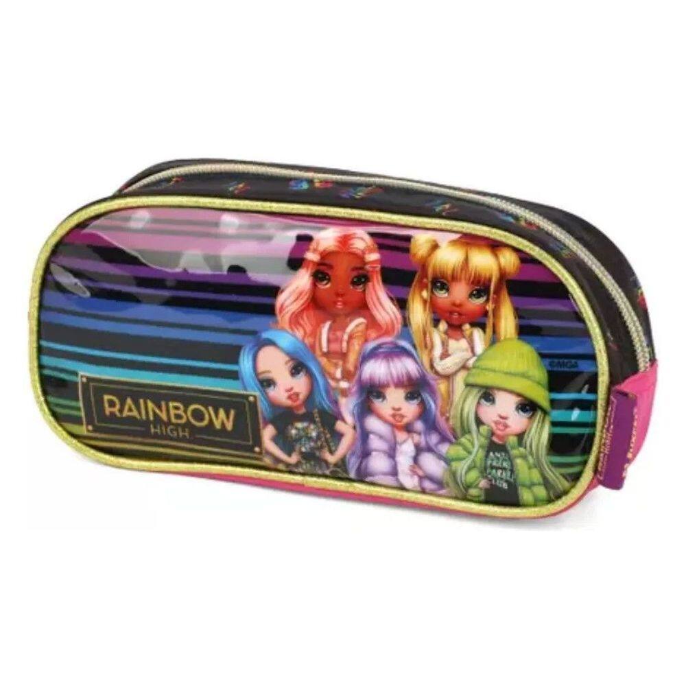 Estojo Escolar Lápis Necessaire Infantil Rainbow High Preto