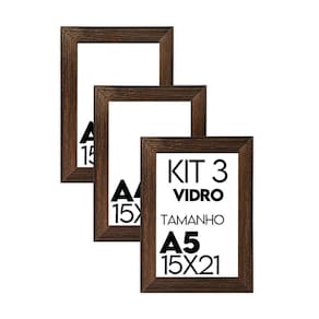 Porta Retrato de Vidro 15x21cm Kit com 3 Unidades - caixa com 100 Unidade