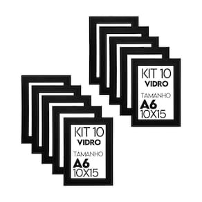 Porta Retrato de Vidro 10x15cm Kit com 10 Unidades Lembrancinha de Festa - caixa com 100 Unidade