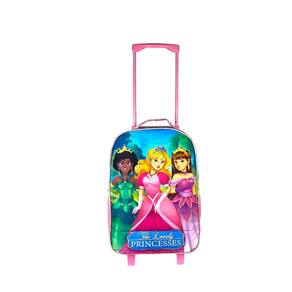 Conjunto Mochila Escolar Infantil Princesas Rodinhas Rosa