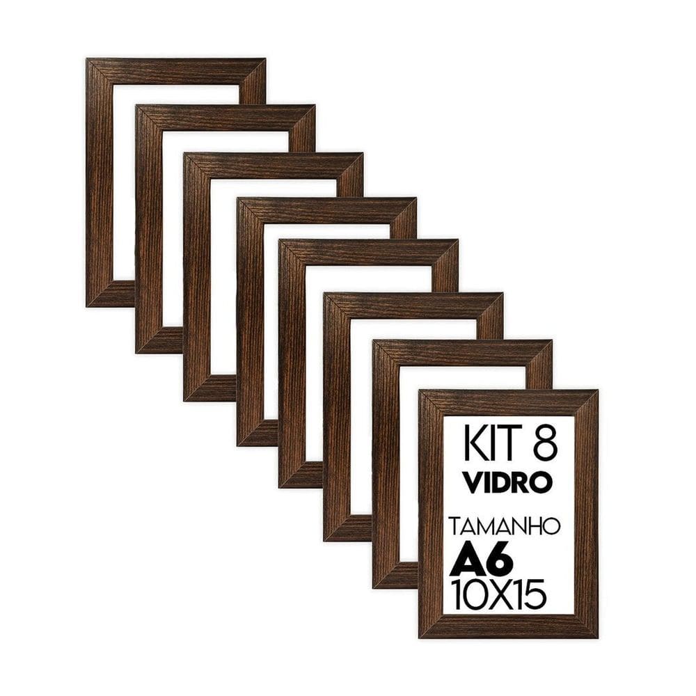 Porta Retrato de Vidro 10x15cm Kit com 8 Unidades Lembrancinha de Festa - caixa com 100 Unidade