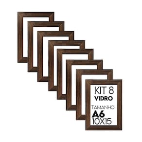 Porta Retrato de Vidro 10x15cm Kit com 8 Unidades Lembrancinha de Festa - caixa com 100 Unidade