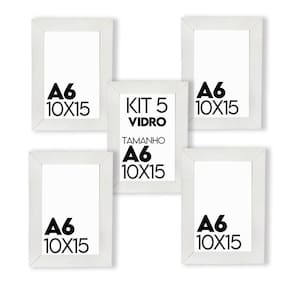 Porta Retrato de Vidro 10x15cm Kit com 5 Unidades Lembrancinha de Festa - caixa com 100 Unidade