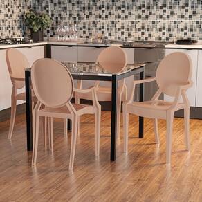 Conjunto 8 Cadeiras Wind Plus 56,3x53,9x92,5 Cm Capuccino