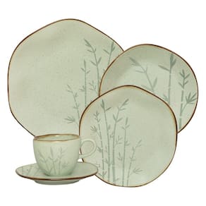Jogo de Jantar 20 Peças Ryo Chá Bambu Porcelana Oxford