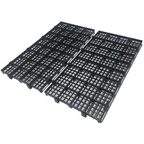 Kit 8 Pisos Plástico Preto Estrado Pallet Palete 50X25Cm