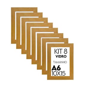 Porta Retrato de Vidro 10x15cm Kit com 8 Unidades Lembrancinha de Festa - caixa com 100 Unidade