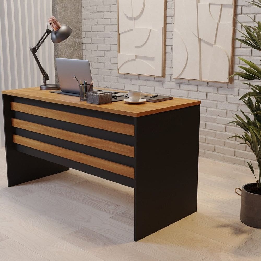 Mesa para Escritório Start 137cm 2,2cm Nogal/Preto