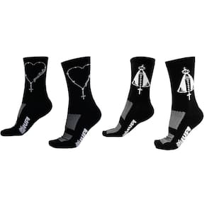 Kit 02 Pares Meia Corrida Ciclismo HUPI Fé Nossa Senhora