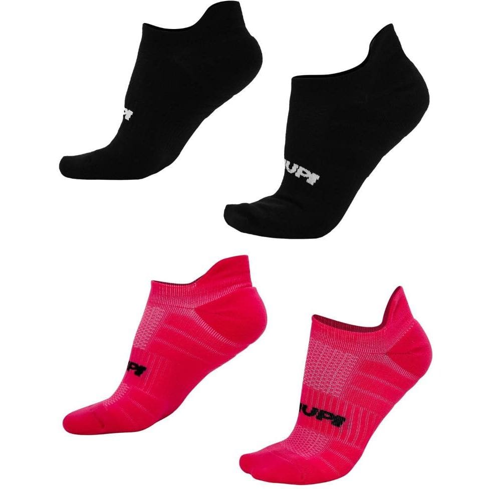 Kit 02 Pares Meia Corrida HUPI Pro Invisível Preto e Rosa