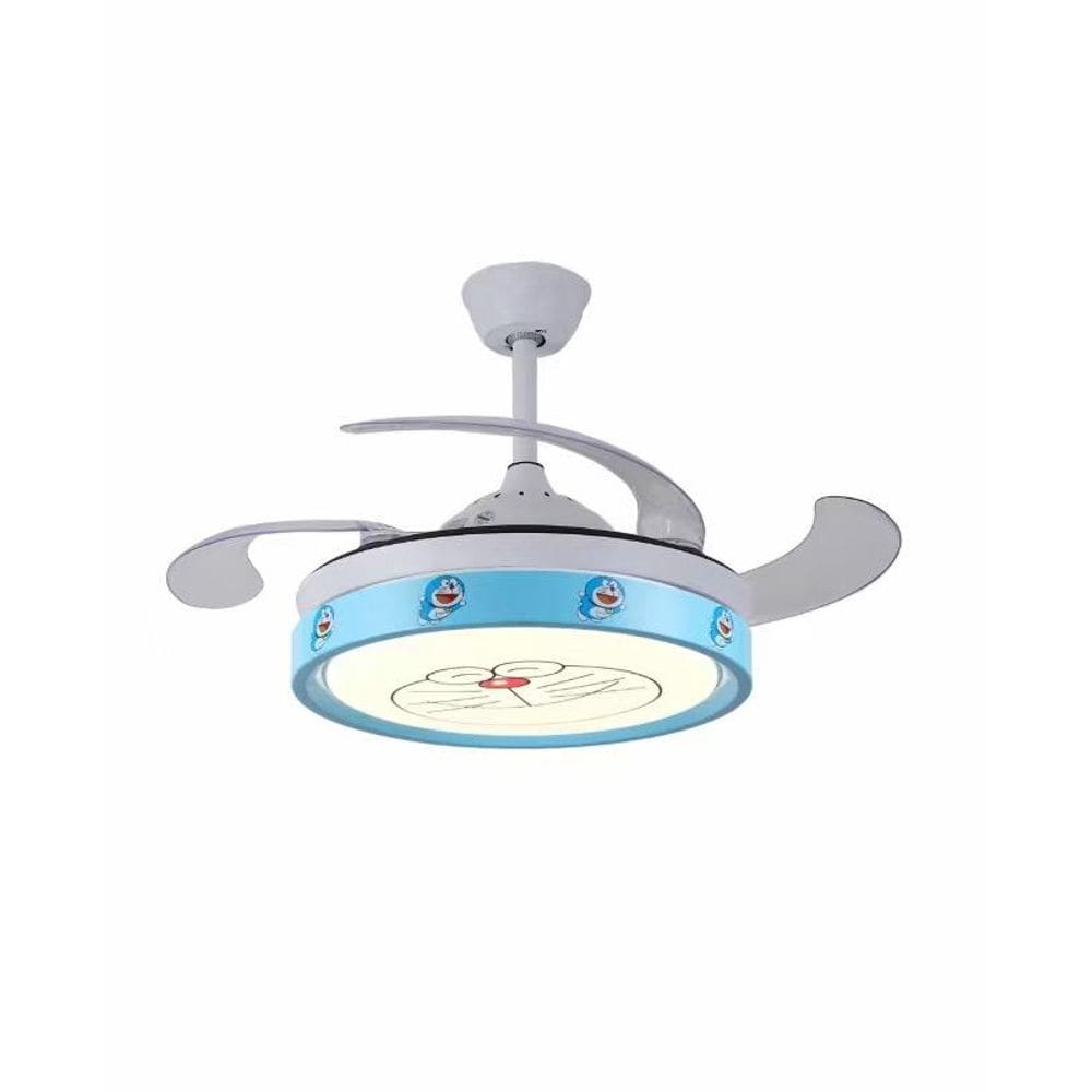 Ventilador De Teto Retrátil Infantil Led Bluetooth Gato