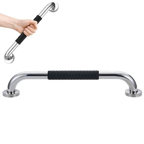 Barra de Apoio Inox 30cm Suporte Antiderrapante Banheiro Box Casa Escada Criança Idoso Gestante Cadeirante Acessibilidade Proteçao Segurança