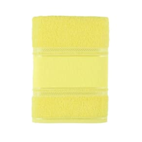 Toalha Banho Felpuda Bordar Cristine 70X135Cm Amarelo Teka