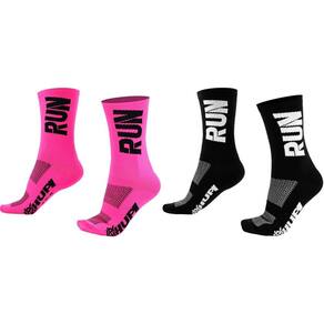 Kit 02 Pares Meia Corrida HUPI Run Rosa e Preto 34-38