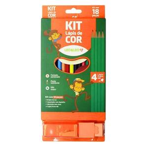 Kit Escolar Completo Coleção Com 18 Peças Para Pintura E Escrita Laranja