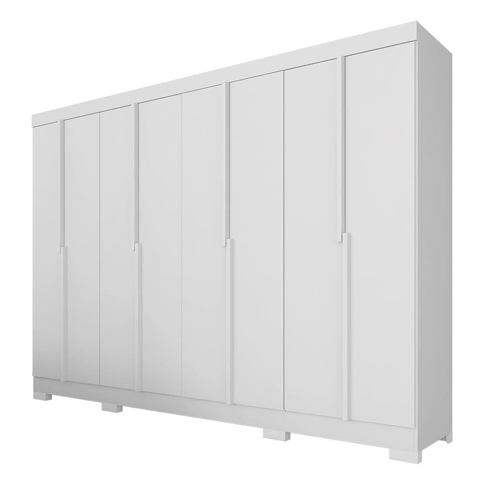 Guarda Roupa Casal Liz 8 Portas 2 Gavetas Branco - M.a