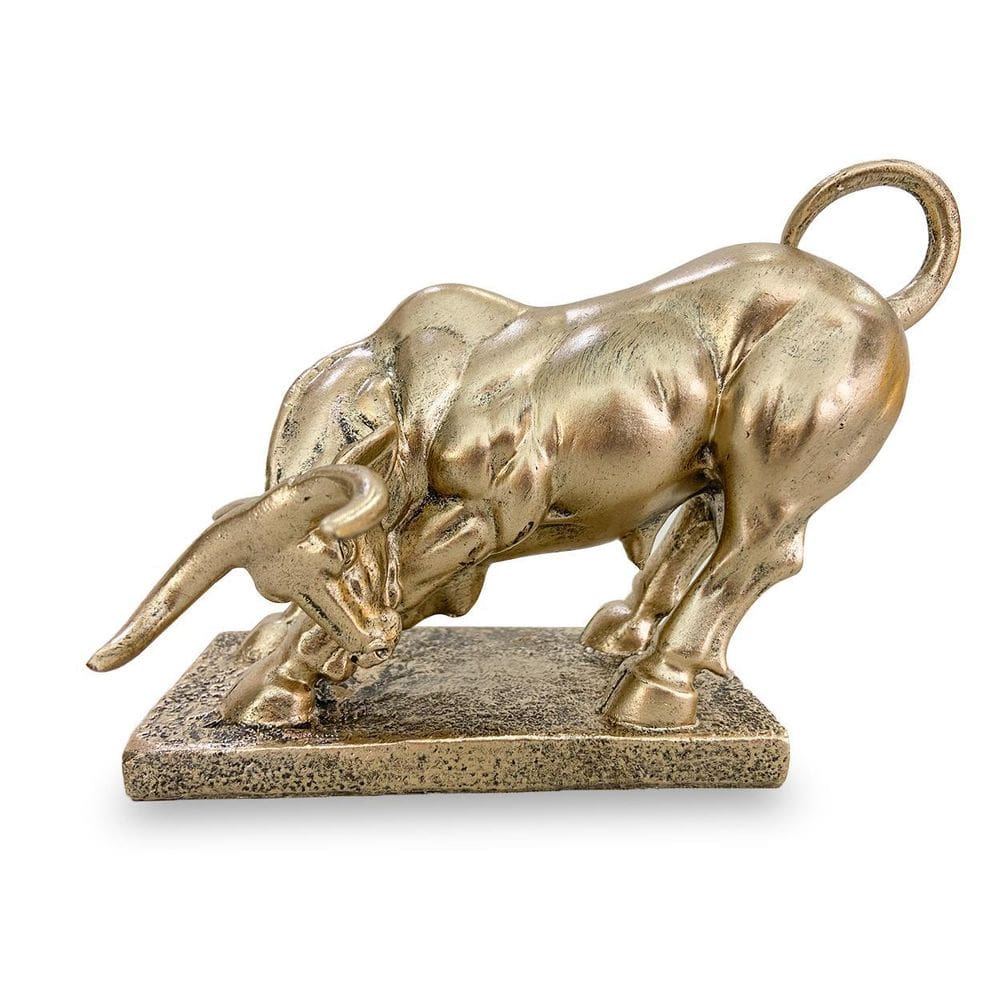Estatua Touro Wall Street Decoração Escritório 15,5Cm