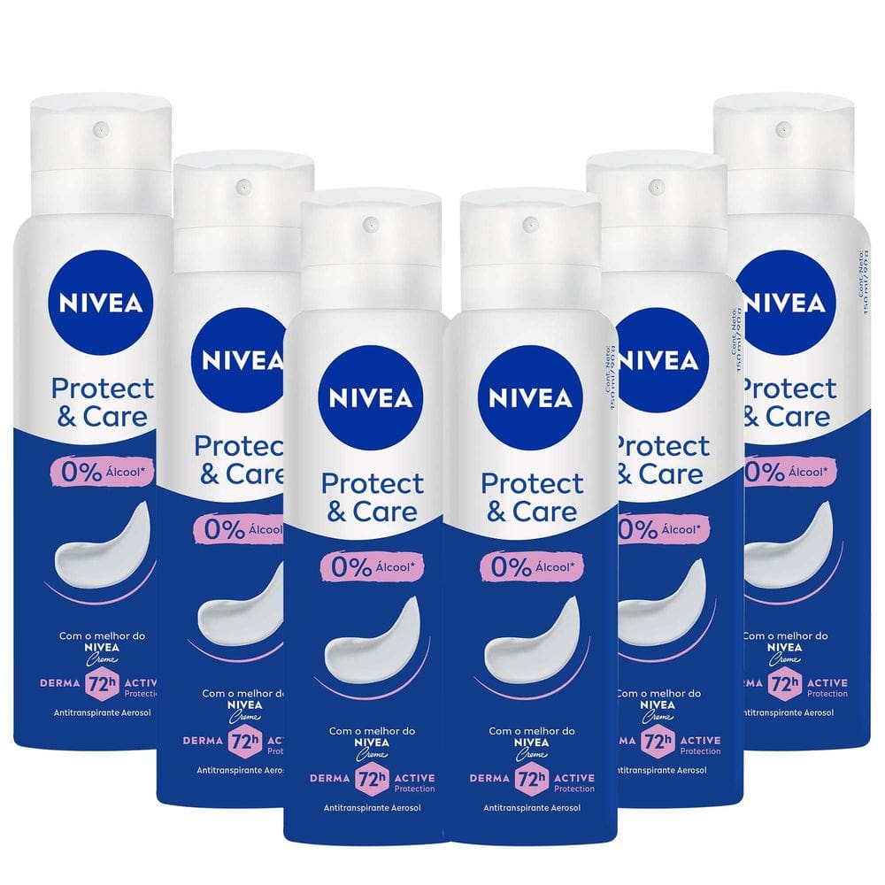 Kit 6 un Desod Aero Nívea Feminino Protect E Care 150ml