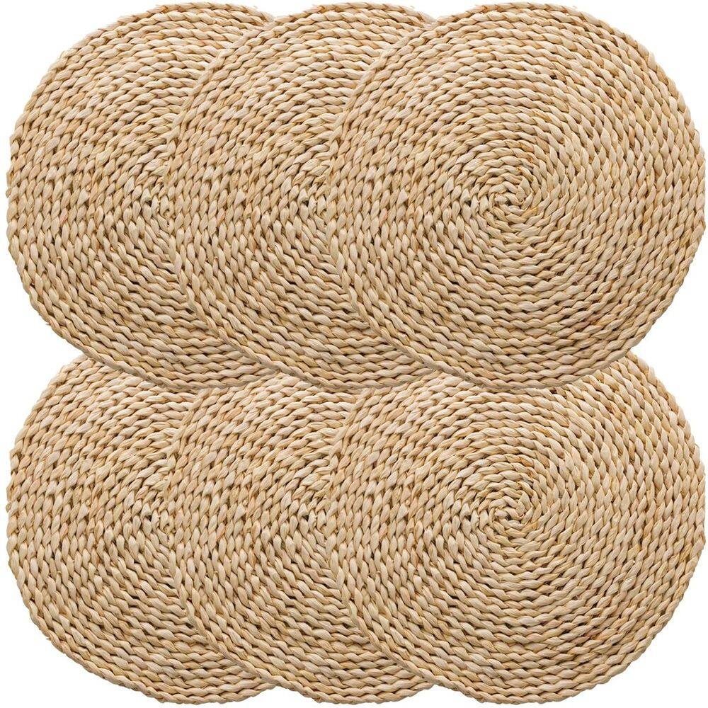 Jogo 6 Americano Fibra Natural Estilo Rústico 38cm