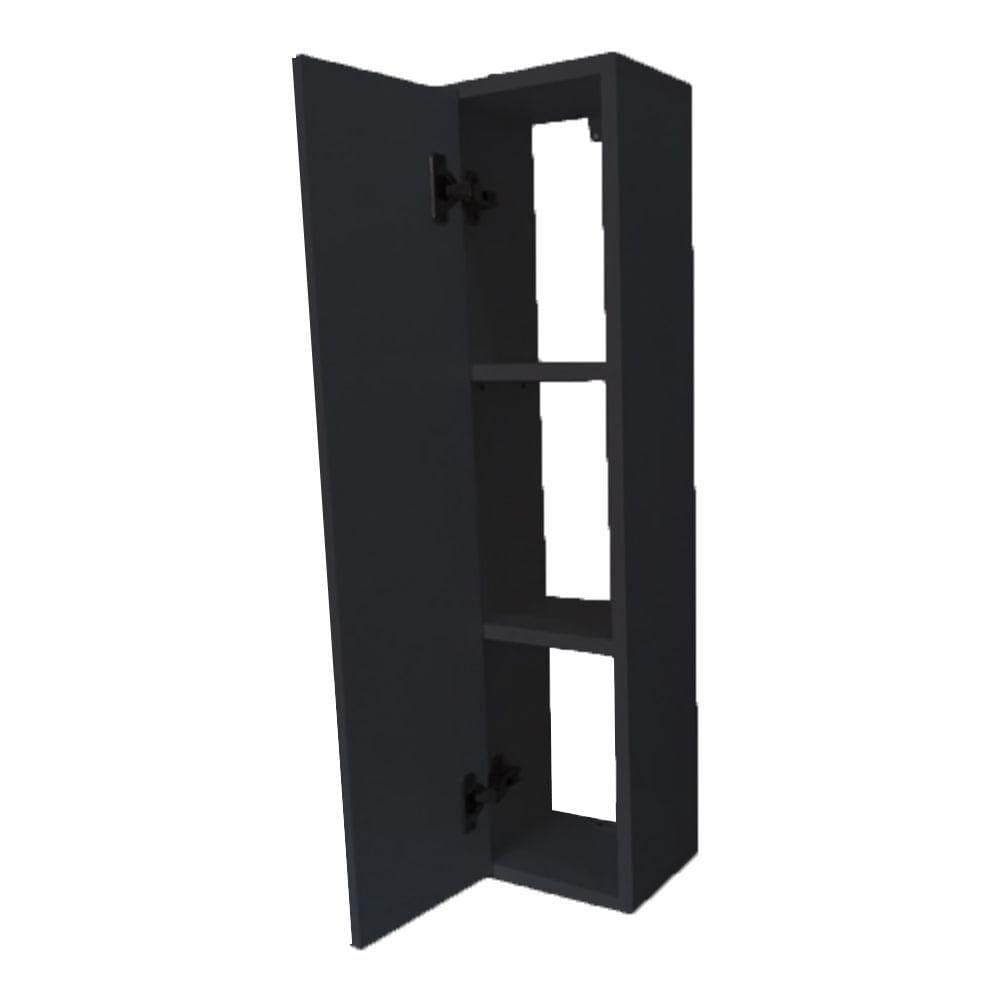 Armário Nicho Toalheiro Preto Em Mdf 80cm