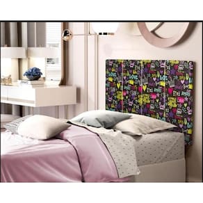 Painel Cabeceira Box Infantil 0,90 Valentina Cor Love Preto